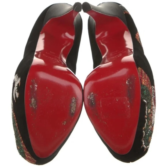 Christian Louboutin Dragon Tattoo Highness Peep-Toe Pumps - Picture 6 of 6